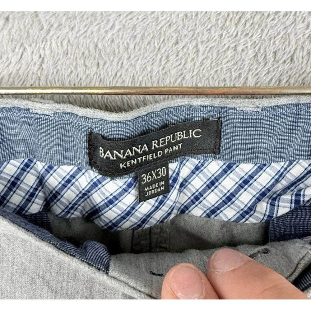 Banana Republic Kentfield Pants Men 36x30 Gray Straight Fit Cotton Office Preppy